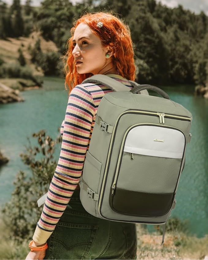 LOVEVOOK Large Travel Backpack for Women, 40L TSA Approved Backpack with 3 Packing Cubes, Personal Item Bag Fits 17" Laptop, Water-resistant Carry On Bag for Airplanes - Image 6