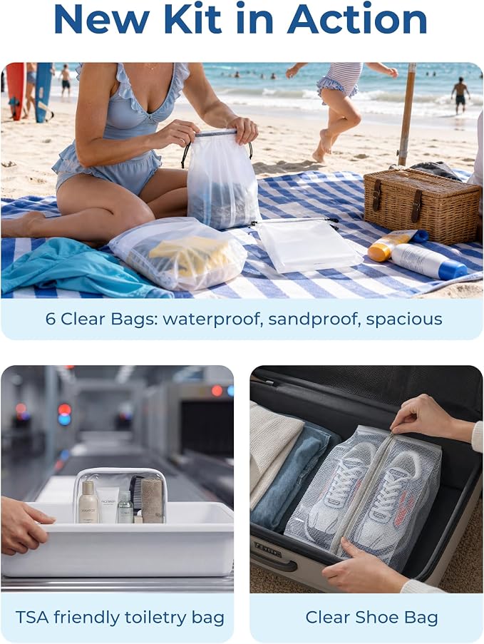 Bagsmart Compression Packing Cubes, Travel Bag Cruise Ship Essentials | Lightweight, Compressible Suitcase Organizer Set fit Standard Carry-On & Checked Luggage, 6 Set, 14 Set Washable Packing Bags - Image 3