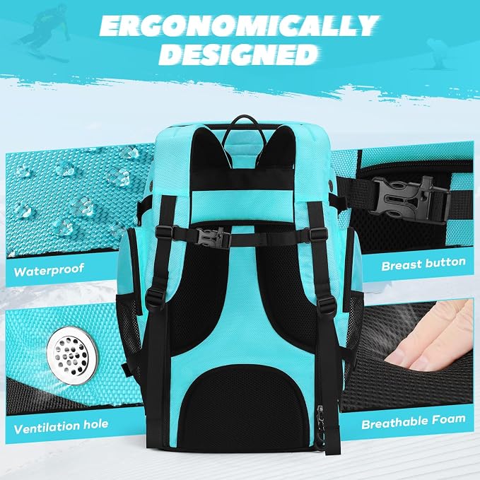 Maelstrom Ski Boot Bag,55L Large Ski Boots Travel Backpack for Men Women,Waterproof Snowboard Boot Bag for Skis Accessories - Image 3