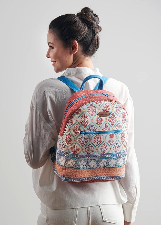 Maison d' Hermine Backpack for Women Men Cotton Shoulder Multipurpose Rucksack with Small Pouch Lightweight Multi Pocket Bag for Travel Work Beach Perfect for Spring Summer (Romane) - Image 7