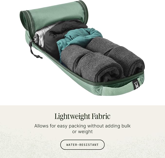 Eagle Creek Pack-It Isolate Slim Cube M/M/M Set - Minimalist Compact Travel Organizer for Hair Styling Tools, Belts & Small Items - Travel Accessories - Willow Green - Image 3