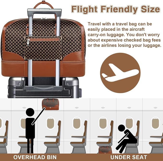 ITIEZY Weekender Overnight Bag for Women - Large Travel Duffel Bag with Shoe Compartment, Gym Duffel Bag Hospital Bag Carry On Tote Bags for Airplanes with Crossbody Bag Toiletry Bag 3Pcs Set - Image 4