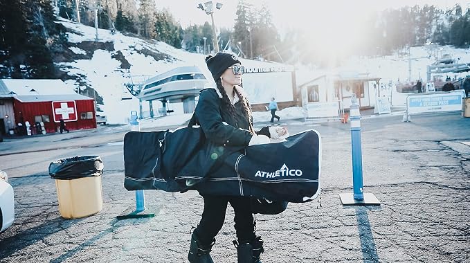 Athletico Two-Piece Snowboard and Boot Bag Combo | Store & Transport Snowboard Up to 165 CM and Boots Up To Size 13 | Includes 1 Snowboard Bag & 1 Boot Bag (Black) - Image 6