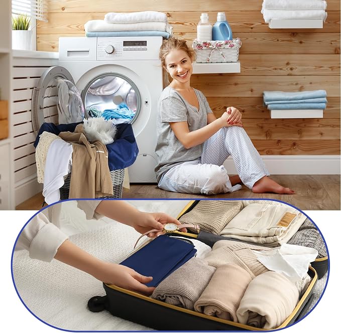 Woanger 12 Pack 28 x 45 Inch Extra Large Laundry Bags Bulk, Navy Blue | Washable Travel Laundry Bag with Drawstring Closure Large Dirty Clothes Organizer for College Dorm Home Hotel Camping - Image 6