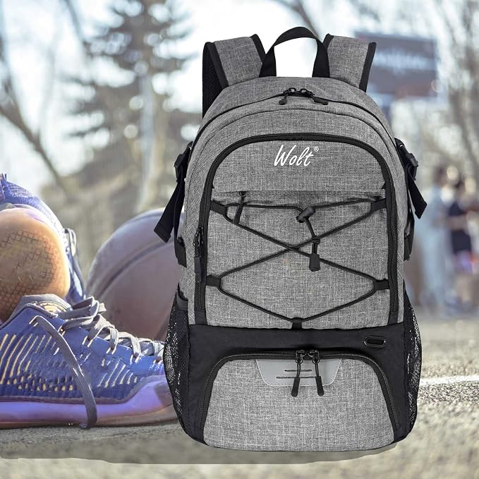 WOLT Basketball Backpack Large Sports Bag with Separate Ball Holder & Shoes Compartment, Best for Basketball, Soccer,Gym - Image 7