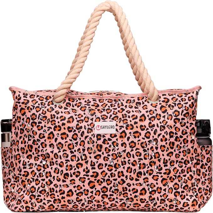 Beach Bag and Pool Bag Has Cooler Pocket, 7 Pockets Total, Zip Top. Family Size Waterproof Beach Tote by SHYLERO
