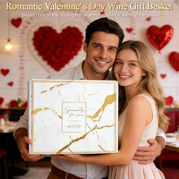 Anniversary Engagement Gifts for Men Women, Mr and Mrs Wine Tumblers Gifts Basket- Wedding Gifts for Couple, Bridal Shower, Newlywed, Husband, Wife - Insulated Wine Cooler Tote Bag w/Wine Accessories - Image 3