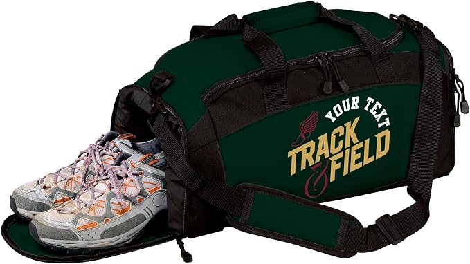 Custom Track Bag Personalized – Track and Field Duffel Bag with Name – Track Team Gear Bag for Athletes, Running Spike Shoe Compartment, Boys Girls Practice & Meet Sports Bag by all+about+me+company