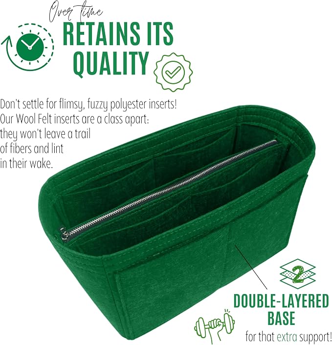 Divitize Premium Purse Organizer compatible with Artois PM/MM Bag Insert — Handmade Perfect Fit, Durable Quality Felt, Full Coverage & No Bulky Effect, 24+ Shades (For Artois MM, Olive) - Image 5