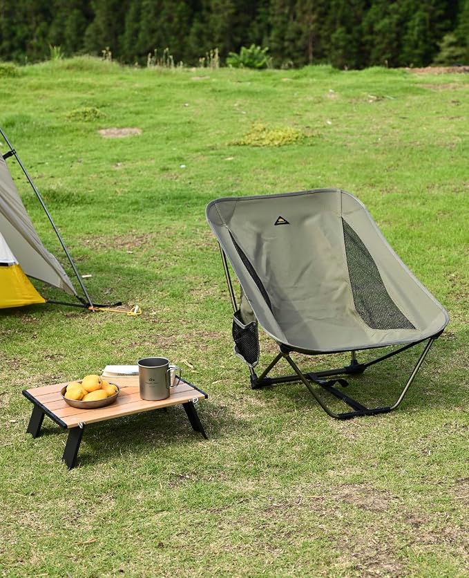 iClimb Ultralight Compact Mini Beach Picnic Folding Alu. Table with Carry Bag, Two Size (Nature - S) - Image 2
