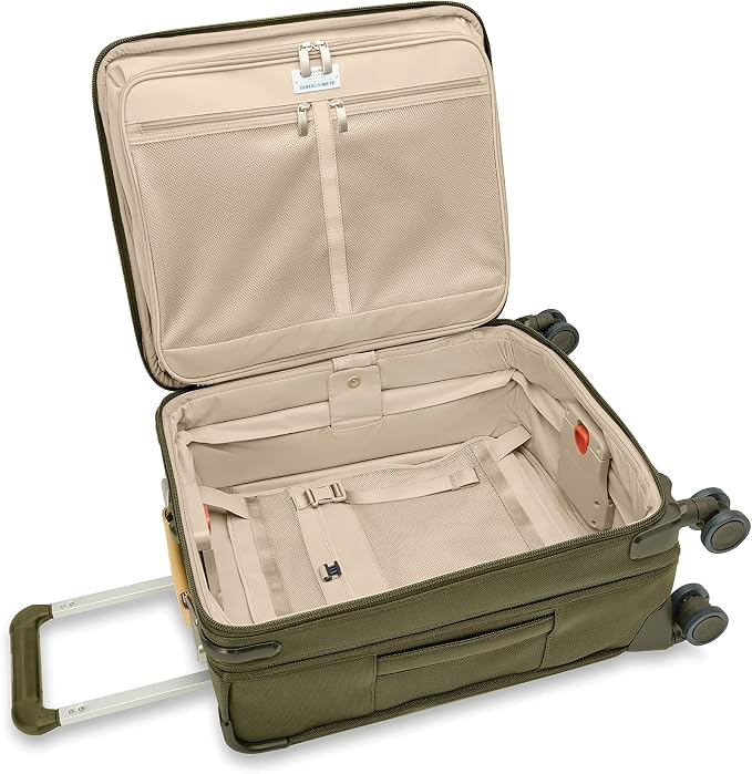 Briggs & Riley 21" Global Carry On Expandable Spinner - Luggage for International Travel, Suitcases with Wheels, Softside Rolling Bag for Men & Women, Self-Repairing Zipper- Baseline Collection, Olive - Image 13