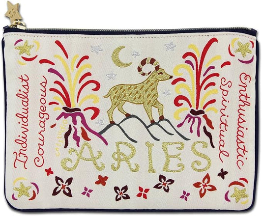 Catstudio Astrology Zipper Pouch, 5x7 Travel Toiletry Bag, Makeup Bag, Dog Treat Pouch, or Travel Purse by catstudio