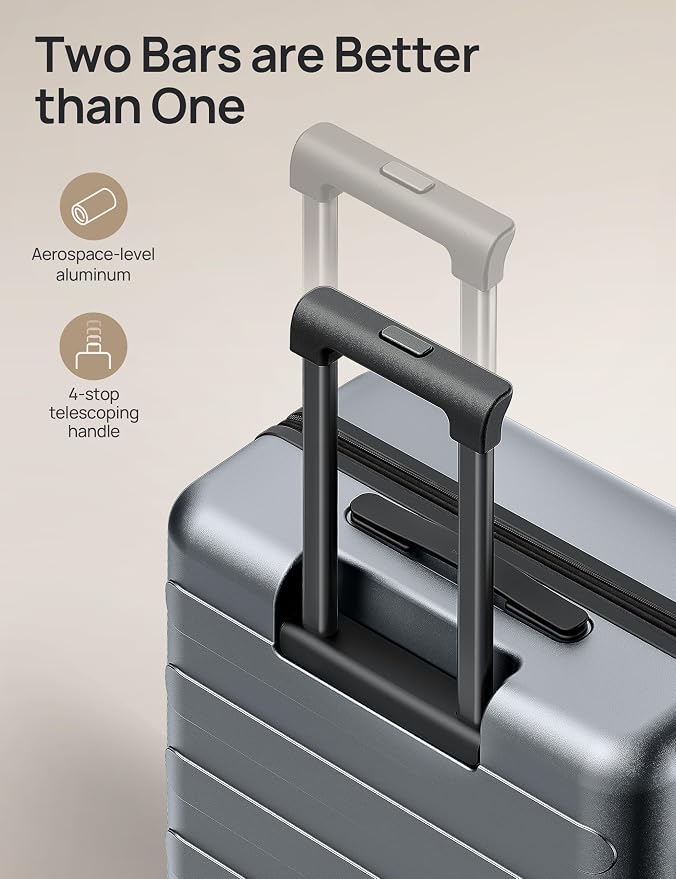 NINETYGO Large Checked Luggage 28 Inch, Checking In Luggage with Smooth Spinner Wheels, Expandable, Hard Shell PC Suitcase, Lightweight Travel Luggage, TSA Approved (Grey, Rhine Max) - Image 5