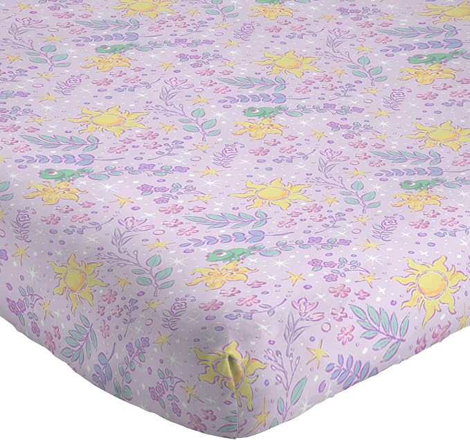 Jay Franco Kids Sheet Set with Fitted, Flat Sheets & Pillow Cover - Ultra-Soft Bedding with Pillowcase for Room Decor, Purple - Disney Princess Rapunzel, 3 Piece Twin - Image 2
