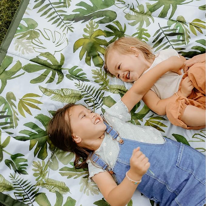 Little Unicorn 5'x7' Outdoor Family Picnic & Beach Blanket | Durable & Water-Resistant Fabric | Compact Fold & Easily Wipes Clean | Zipper Pocket (Tropical Leaf) - Image 3