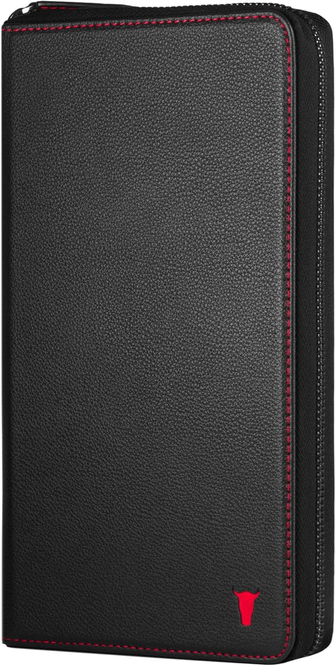 TORRO Premium Leather Family Travel Wallet, RFID Blocking Travel Organizer, Family Passport Holder for 4 Passports, Travel Documents and Cards (Black) by TORRO