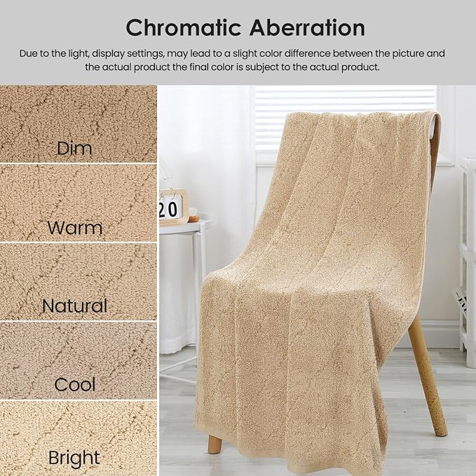 JML Microfiber Bath Towels, Oversized, Ultra Soft, Super Absorbent and Fast Drying, No Fading Large Bathroom Towel Set for Sport, Travel, Fitness, SPA and Yoga (Coral Fleece - Camel, 30 in x 60 in) - Image 9