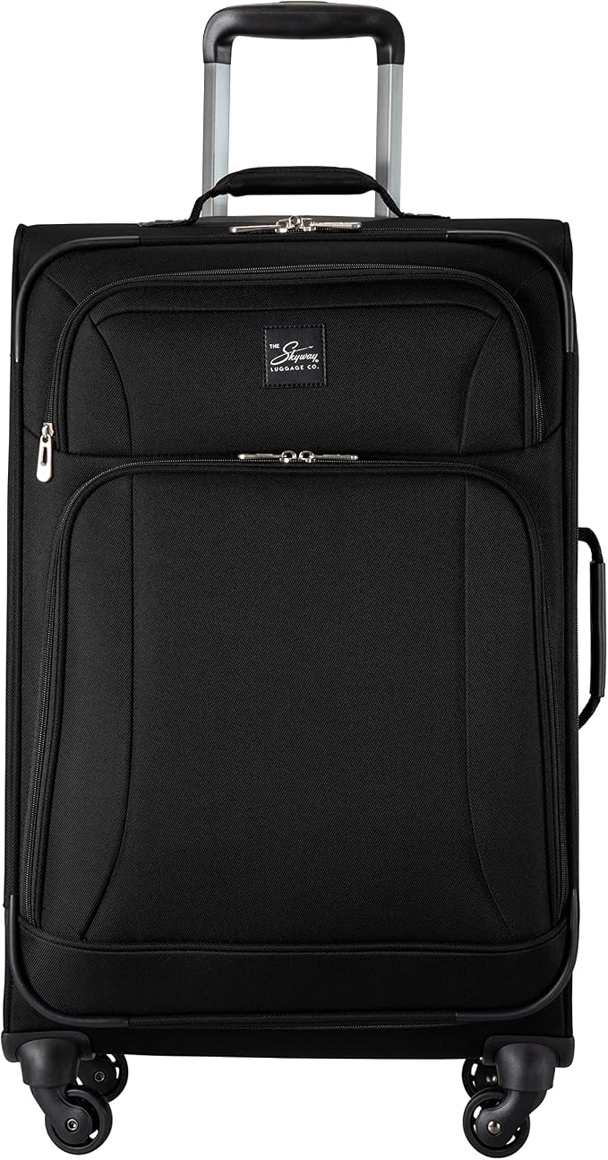 Skyway Epic Softside 3-Piece Luggage Set - Lightweight Suitcase with Wheels | TSA Approved Travel Bag | Spinner Suitcase | Luggage Set with Telescoping Handle, 20", 24" & 28", Black - Image 6