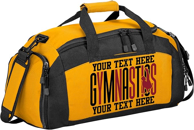 Personalized Men’s Gymnastics Duffel Bag – Custom Name & Team Colors Gym Bag for Boys Gymnast – Athlete Gear Bag for Practice, Meets & Travel by all+about+me+company