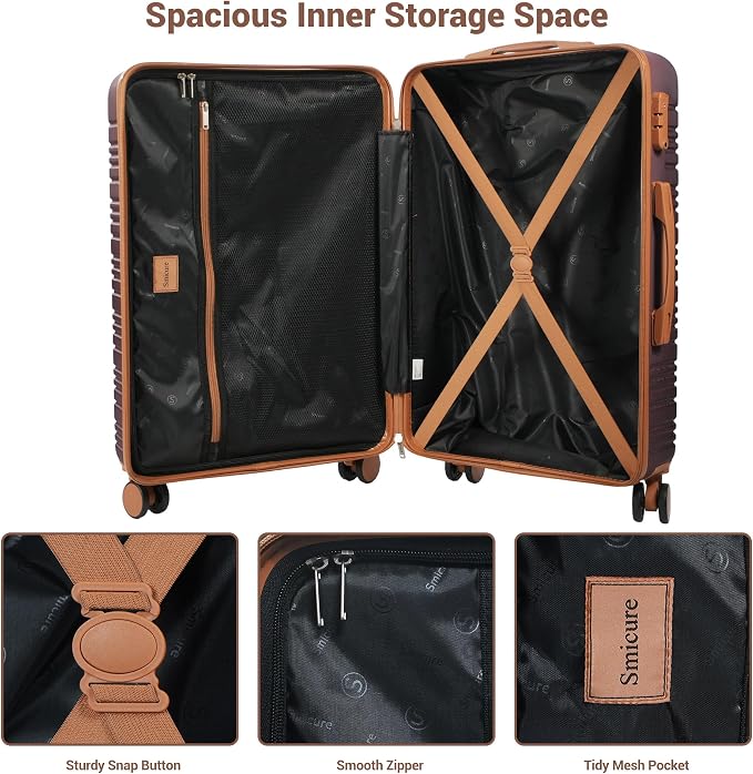 4-Piece Luggage Sets 16“20“24”28“,Suitcases with Double Spinner Wheels and TSA Lock,Hardcase 6 set Luggage with Underseat Duffel Bag - Image 8
