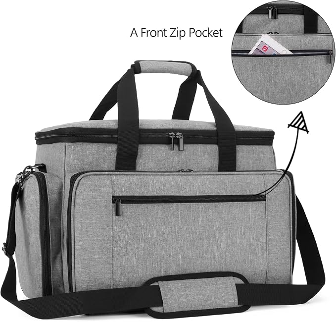 LUXJA Sewing Machine Case with Removable Padding Pad, Gray | Travel Case for Most Standard Sewing Machines & Accessories, Bag Only - Image 3