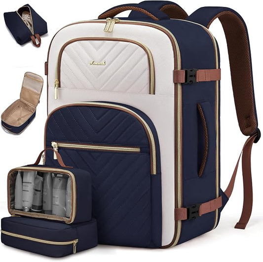 LOVEVOOK Travel Backpack Carry on Flight Approved 40L,Waterproof TSA Travel Essentials Personal Item Backpack for Women Men,Large Carry on Luggage Suitcase Travel Bag for Airplane with 3 Packing Cubes by LOVEVOOK