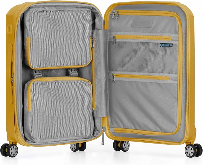 Traveler's Choice Pagosa Hardshell Expandable Luggage with Spinner Wheels, Yellow, 22-Inch Carry-on - Image 9