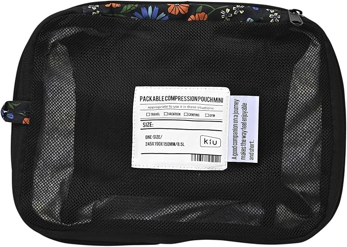 KiU K466-169 Packable Compression Pouch, Mini Packable COMPRESSION POUCH Mini Travel Pouch, Travel, Storage, Lightweight, Clothing, Underwear, Gusset, Compression Zipper, Compact, Unisex, Unisex, by Unknown