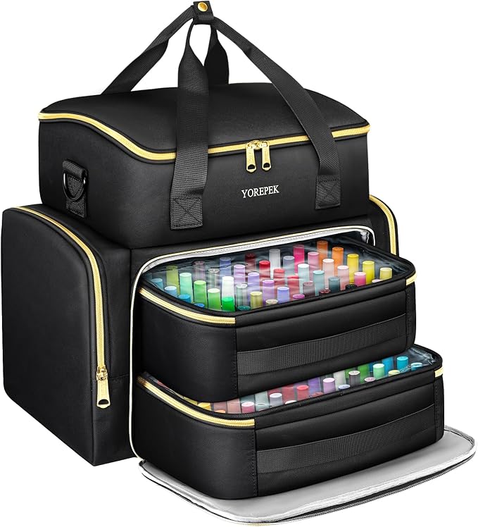 YOREPEK Extra Large Nail Polish Organizer Case for 96 to 100 Bottles (15ml) | Gel Polish Travel Case Bag with 2 Removable Pouches Fits Nail Supplies, Gel Nail Kit, UV lamp, Manicurist Nail Tech Gifts by YOREPEK