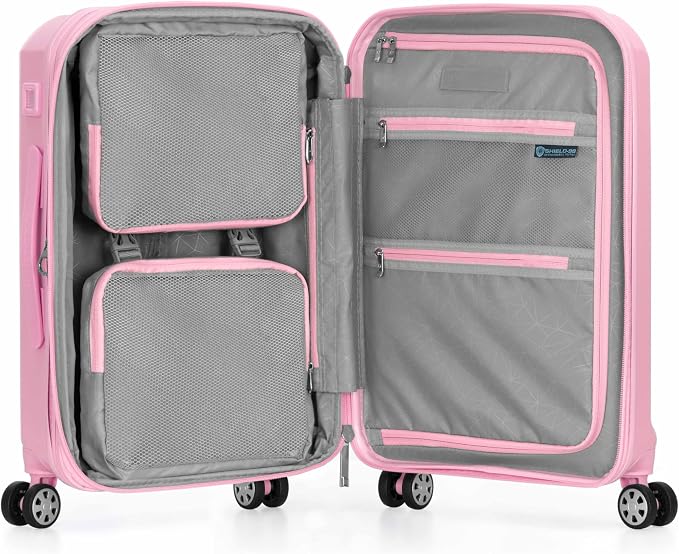 Traveler's Choice Pagosa Hardshell Expandable Luggage with Spinner Wheels, Pink, 22-Inch Carry-on - Image 9
