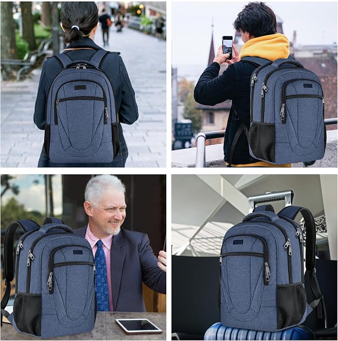 BIKROD Backpack for Woman and Men, Travel Laptop Backpack, Waterproof College Back Pack for 15.6 IN Laptop Backpack, Adult Business Computer Travel Backpack, Blue - Image 5