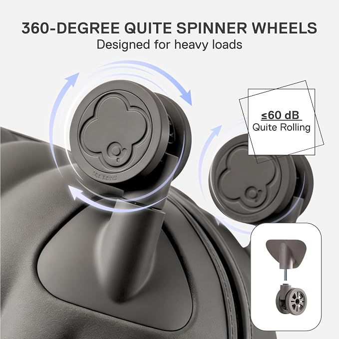 artrips Large Checked Luggage 28 Inch, Hard Shell Suitcase with Spinner Wheels, Large Travel Suitcase for Long Trips and Family Travel, Grey - Image 5