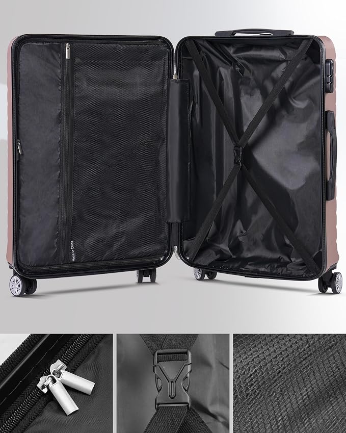 Luggage Sets 2 Piece, 9 Piece Travel Suitcase Set, 20 inch Carry on Luggage, 28 inch Checked Luggage for Women with 7PC Organize Bags - Image 9