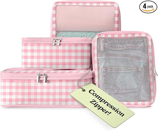 VANDEL Space-Saving Compression Packing Cubes for Kids + Women, Compressible Carry On Suit Case Organizer Luggage Kids Packing Cubes for Baby Bag Organizer Pouches for Luggage, Treavel Suitcase Cube by VANDEL