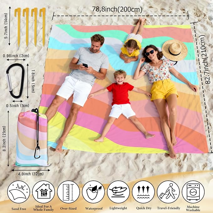Beferr Mothers Day Beach Gifts Basket for Women, 79" X 83" Beach Blanket Waterproof Sandproof, Beach Mesh Tote Bags, Birthday Baskets for Her Wife Mom Sister Grandma Friend - Image 4