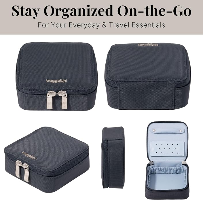 Baggallini Travel Jewelry Box - Lightweight 4.7”x4.7”x1.9” Travel Jewelry Case - Image 4