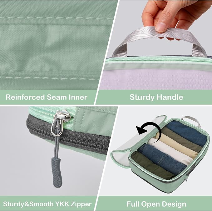 Cipway Compression Packing Cubes Mesh, Lightweight Luggage Organizer Bags with Laundry Bag,Toiletries Bag and Shoe Bag, Travel Essentials for Carry on Suitcase（8 Pcs,Sage Green） - Image 6