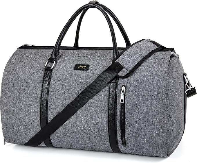 Convertible 2-in-1 Garment Bags for Travel, 50L Carry On Garment Duffle Bag With Shoe Compartment Large Weekender Bag for Women Men Hanging Suitcase Suit Travel Duffel Overnight Bags by TIBES