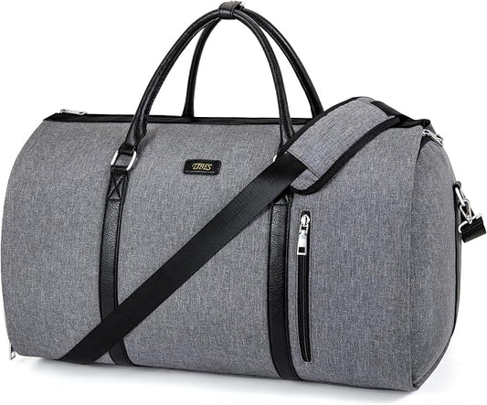 Convertible 2-in-1 Garment Bags for Travel, 50L Carry On Garment Duffle Bag With Shoe Compartment Large Weekender Bag for Women Men Hanging Suitcase Suit Travel Duffel Overnight Bags by TIBES