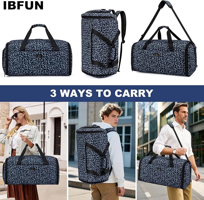 Convertible Garment Bags for Travel - Carry on Garment Duffle Bag with Backpack Straps for Men Women, 4 in 1 Large Travel Duffel Bags with Shoes Compartment Hanging Suit Dress Weekender Bag 3pcs Set - Image 6