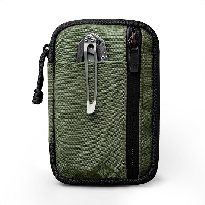 ALPAKA HUB Pouch V2 Tool Pouch Green Axoflux 210D Ripstop Nylon | For Cables, Cards, Coins, RFID Blocking Pocket Protector，Everyday Carry and Travel by ALPAKA
