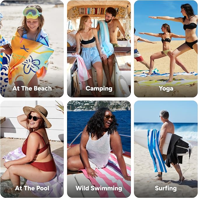 Dock & Bay Quick Drying Towel - for Sports & Gym - Compact, Lightweight - 100% Recycled - Includes Bag - Sand to Streets, Medium (130x70cm, 51x27) - Image 4