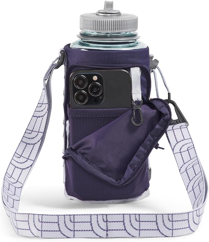 The North Face Borealis Water Bottle Holder - Adjustable Strap, Water-Repellent Finish, External Pocket with Key Hook, Eternal Purple/Blue Flax, One Size | Adjustable Strap, Water-Repellent Finish, External Pocket - Image 3
