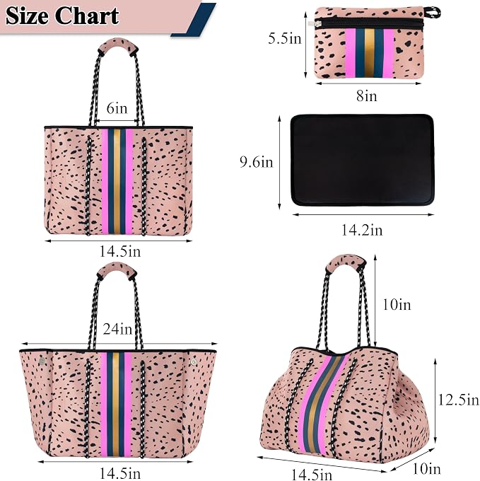 QOGiR Neoprene Multipurpose Beach Bag Tote with Inner Zipper Pocket … … … … - Image 8