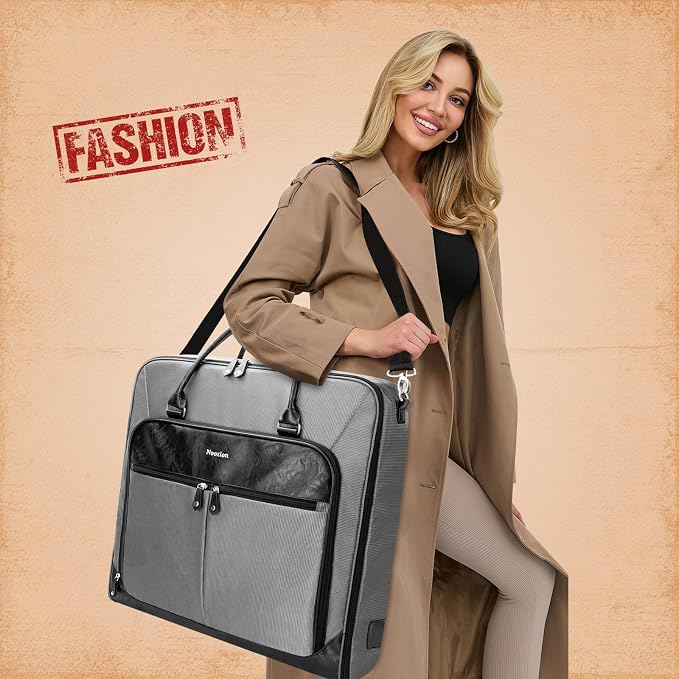 Noozion Garment Bag for Travel, Large Carry On Suit Bag for Business Up to 4 Suits, Wrinkle Free Garment Bag for Hanging Clothes with Shoulder Strap, Laptop Compartment, and Wet-Dry Pocket - Image 4