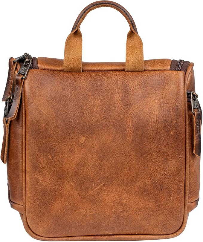 STS Ranchwear Men's Tucson Hanging Shave Kit, Multi-Pocket Genuine Leather Travel Toiletry Dopp Kit Organizer Bag, STS30310 - Image 3