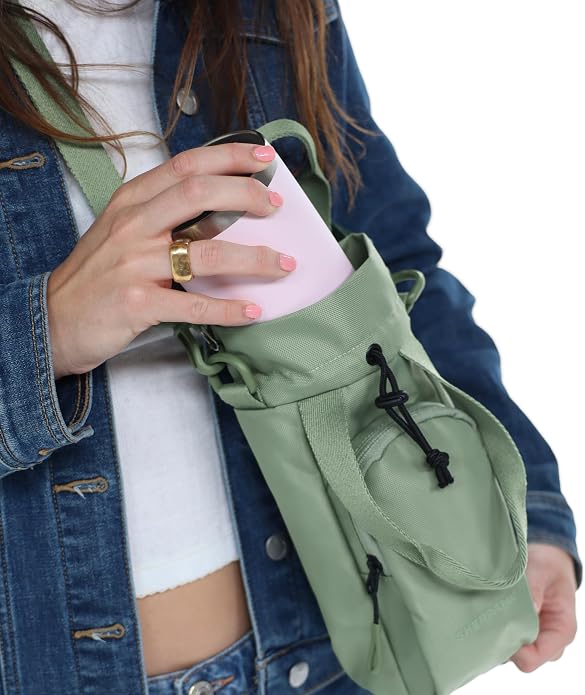 Sherpani Izzie, Water Bottle Crossbody, 32oz Bottle Carrier Bag | Bottle Holder Sling with Phone Pocket, Cross Body Drink Carrier Men Women, RFID Protection for Hiking Camping, Travel Gift - Image 3