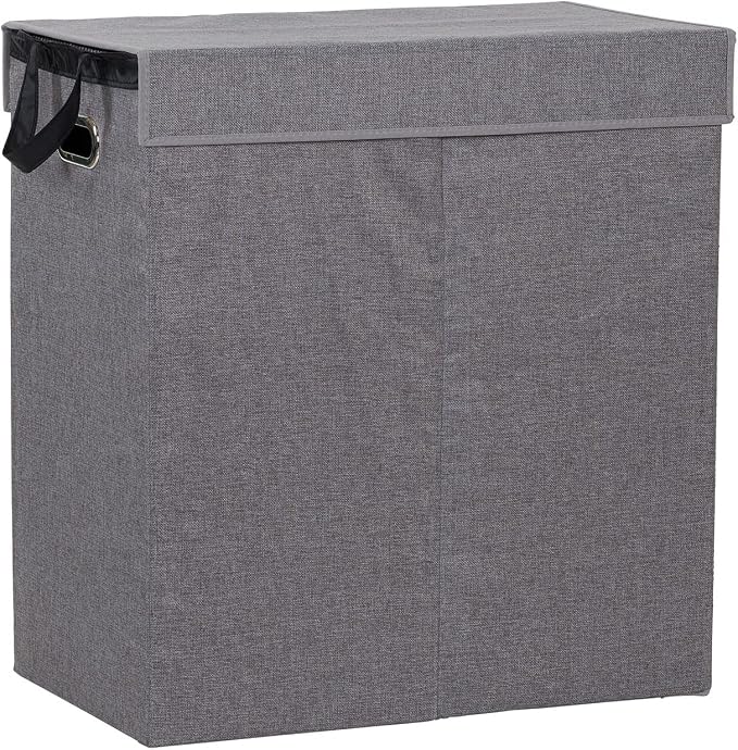 Household Essentials Collapsible Laundry Sorter with Lid, Gray by HouseholdEssentials