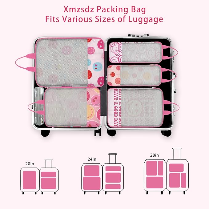 7 Pcs Compression Packing Cubes for Travel Luggage, Lightweight Suitcase Organizer Bags Set, Compression Packaging Cube for Travel Essentials, Packing Cubes for Carry on Suitcase - Image 7
