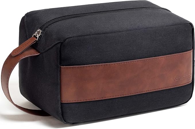 Vorspack Toiletry Bag for Men - Water Resistant Travel Bag for Toiletries, Accessories, Travel Essentials, Gifts - Black by Vorspack